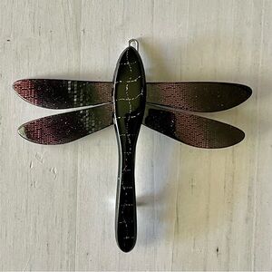 Vintage French dragonfly black sparkling made with in France hair clip barrette